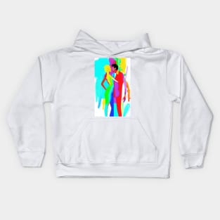 Funky Sexy Colorful Hippie Popculture Couple Kids Hoodie